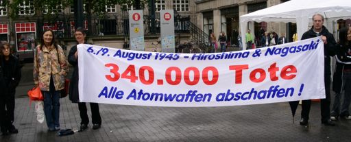 340.000 Tote in Hiroshima und Nagasaki, Demo in Düsseldorf
