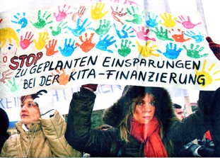 Thüringen: Protest gegen Kürzungen bei Kitas