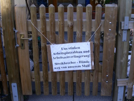 Privater Protest an einem Haus in Stuttgart