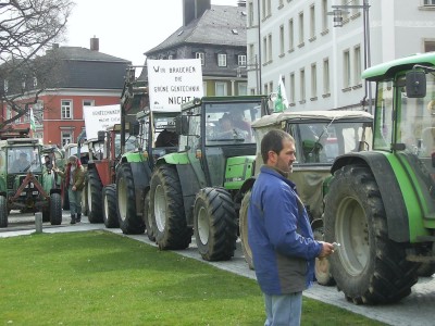 Traktorendemo gegen Gentechnik in Kempten