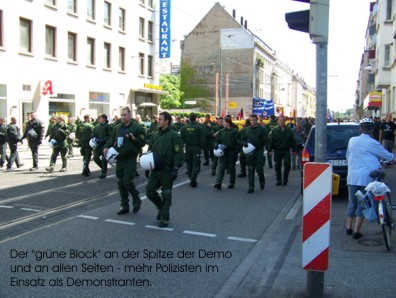 Massive Polizeipräsenz in Karlsruhe
