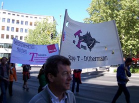 1.Mai in Mï¿½nchen: Protest gegen Telekom