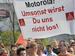 Protest bei Motorola Flensburg