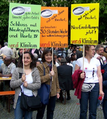 1. Mai 2008: Protest gegen Personalabbau