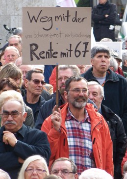 Proteste: Keine Rente mit 67! in Heilbronn 14.3.09