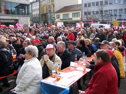 Keine Rente mit 67! Protest in Heilbronn 14.3.09