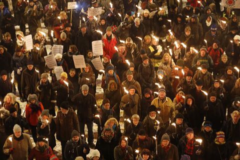 9.12.12: Protest in Oslo gegen Friedensnobelpreis für EU