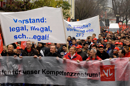 Protestaktionen bei Daimler-Gaggenau, Oktober 2010