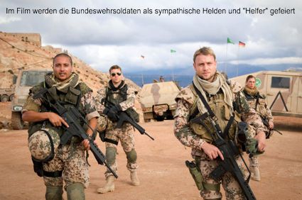Im Film werden die Bundeswehrsoldaten als sympathische "Helfer" dargestellt