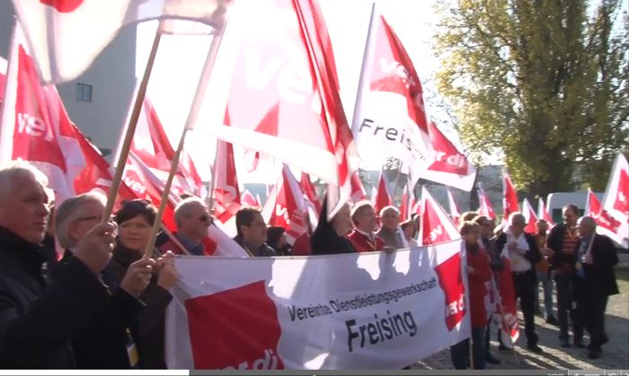 14.11.2012: Dresden, Protestaktion von verdi-Betriebsräten der Post