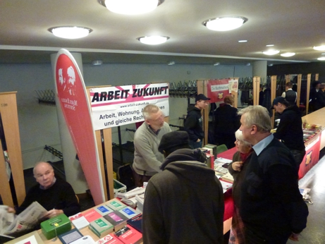 Stand von "Arbeit Zukunft" auf der Rosa-Luxemburg-Konferenz