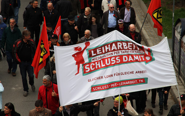 1. Mai 2013 in Stuttgart: Protest gegen Leiharbeit