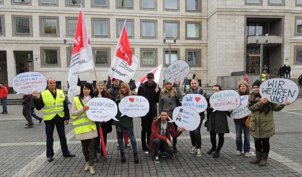 11.11.13, Stuttgart: Frischer Protest beim Streik im Einzelhandel!