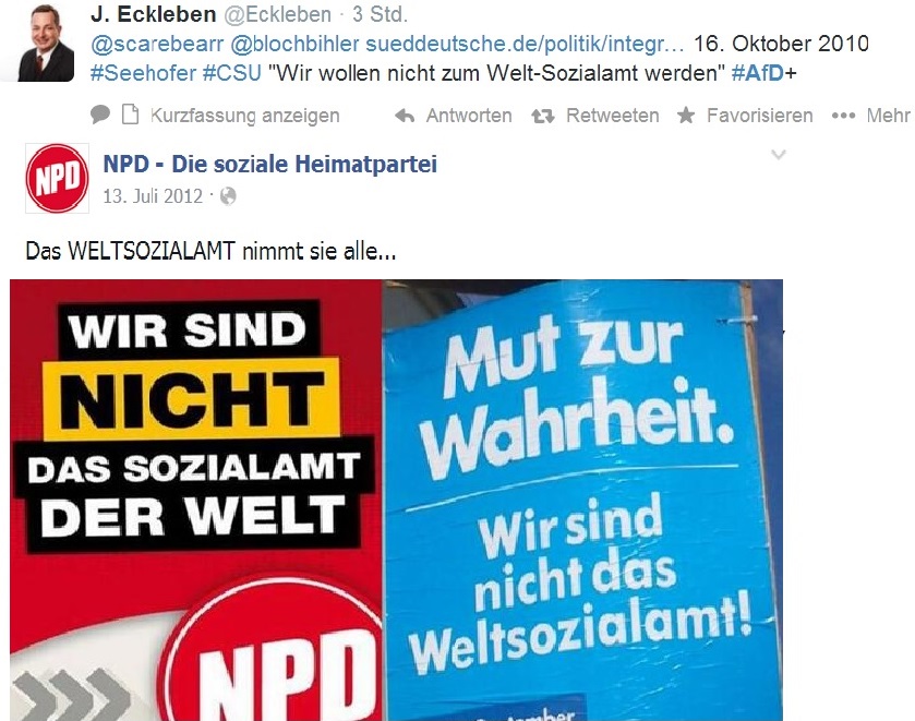 AfD und NPD hetzen für die gleichen Ziele!