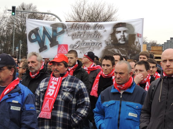 23.2.15, Warnstreik der IG Metall in Stuttgart-Feuerbach