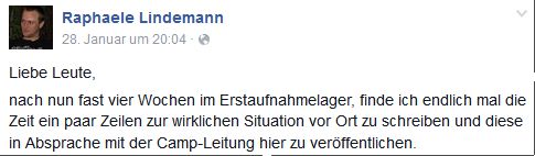 Facebook-Posting von Arzt Raphael Lindemann