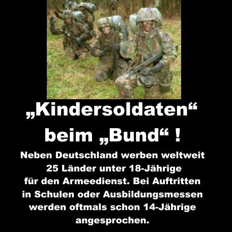 Bundeswehr wirbt Kindersoldaten