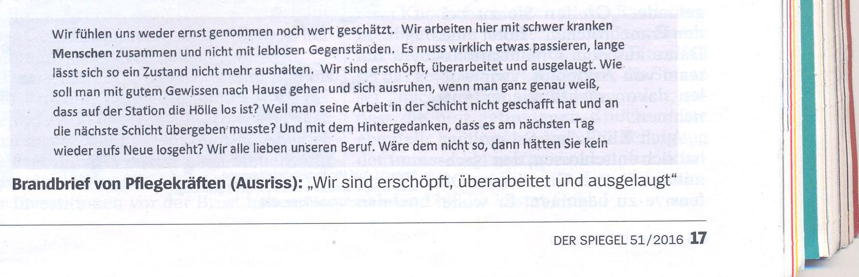 Pflegekräfte schildern ihre dramatische Situation