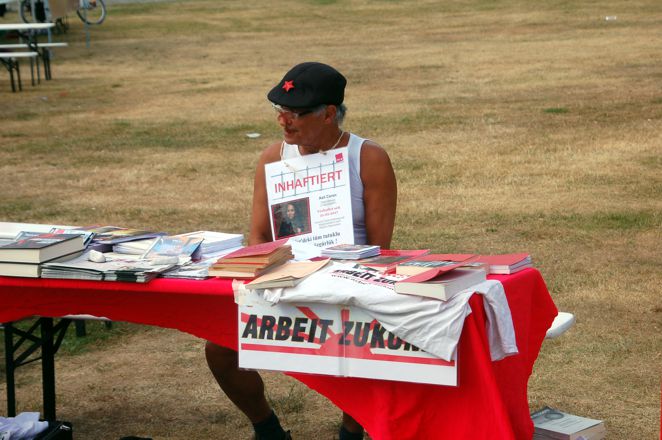 24.6.17, Köln: Unser Stand beim Open Air Festival