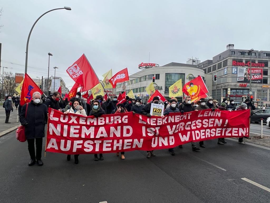 Luxemburg-Liebknecht-Demonstration 2022 in Berlin