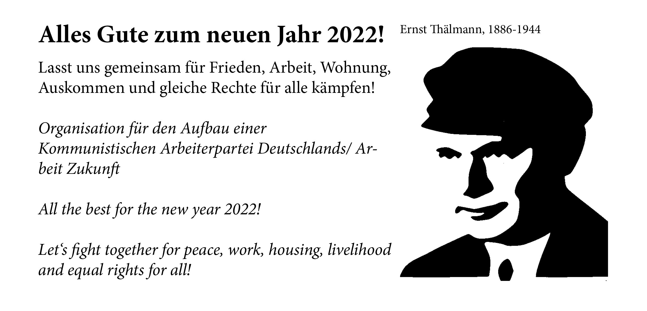 Ein kämpferisches Neues Jahr 2022!