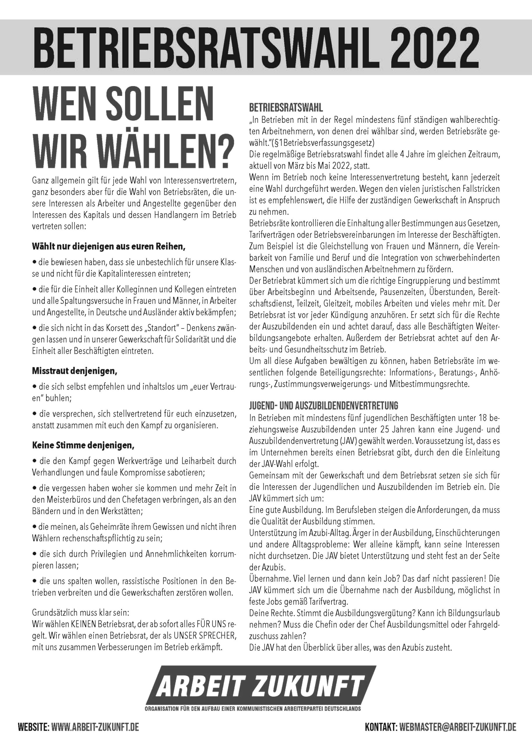 Betriebsratswahlen 2022: Wen sollen wir wählen?