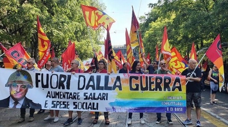Streik gegen den Krieg in Italien