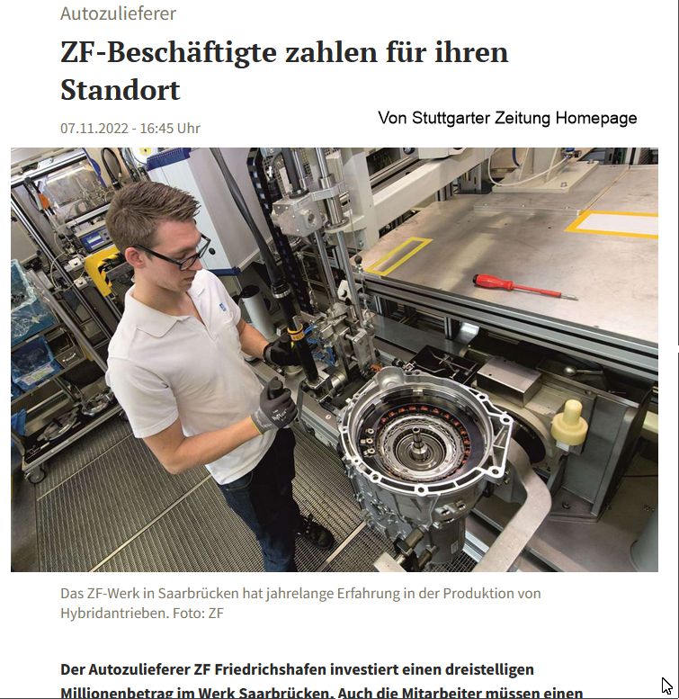 ZF Saarbrücken: Eintrittsgeld für den Arbeitsplatz?