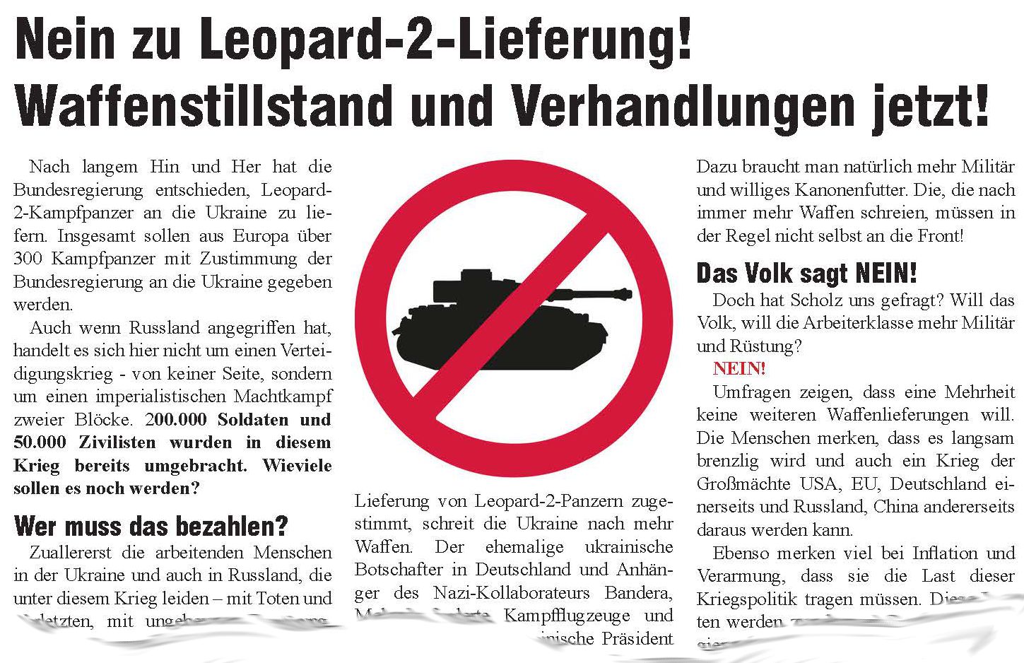 Heraus zum Ostermarsch! Gegen Aufrüstung, Waffenlieferungen und deutsche Kriegsbeteiligung!