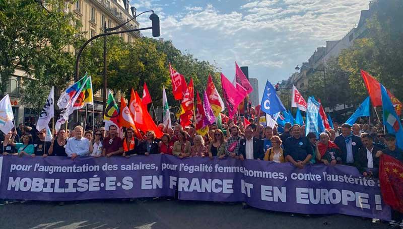 Frankreich: Gewerkschaftsaktivisten mobilisierten am 13.10. für höhere Löhne und Gehälter